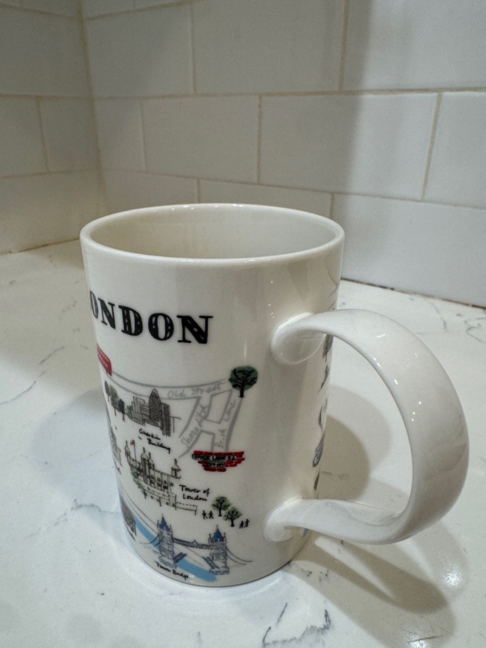 London Illustrated Ceramic Mug - White Travel Design - Picture 2 of 12